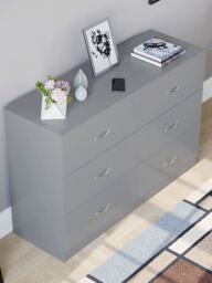 Home Discount Vida Designs Riano 6 Drawer Chest of Drawers Storage in Grey - thumbnail 4