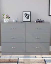 Home Discount Vida Designs Riano 6 Drawer Chest of Drawers Storage in Grey - thumbnail 3