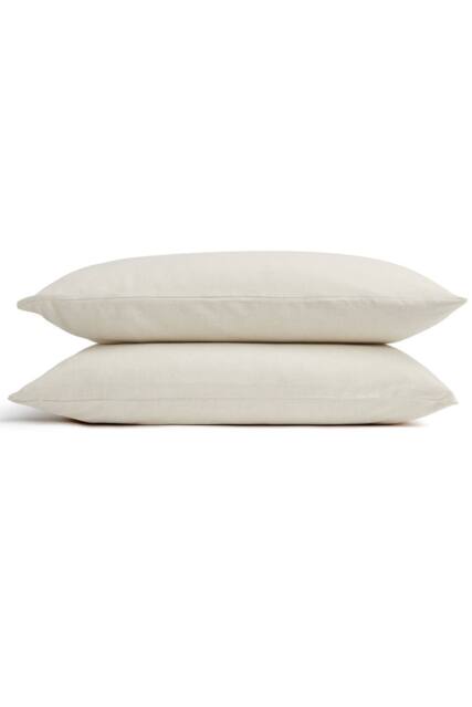 CHRISTY Flannel Marl Super Soft Brushed Cotton Standard Pillowcase Pair in Beige - image 1