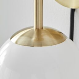 FurnitureboxUK Martha Brushed Brass Art Deco Wall Light With Opal Glass Globe Shades in Gold - thumbnail 5