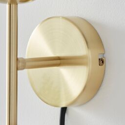 FurnitureboxUK Martha Brushed Brass Art Deco Wall Light With Opal Glass Globe Shades in Gold - thumbnail 4