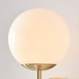 FurnitureboxUK Martha Brushed Brass Art Deco Wall Light With Opal Glass Globe Shades in Gold - thumbnail 3