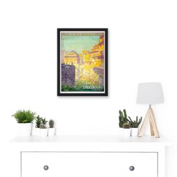 Artery8 Vintage Travel Advert Strasbourg France Blumer Railway Alsace Chemins Fer Lorraine Artwork Framed Wall Art Print A4 in Black - thumbnail 2
