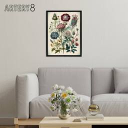"Artery8 Vintage Ernst Haeckel Inspired Flowers Framed Canvas Wall Art Print - Size: W12"" x H16""" - thumbnail 3
