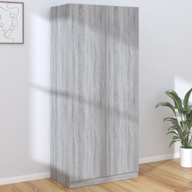 Berkfield Home Wardrobe Grey Sonoma 90x50x200 cm Engineered Wood - Size: 90 x 50 x 200 cm - image 1
