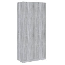 Berkfield Home Wardrobe Grey Sonoma 90x50x200 cm Engineered Wood - Size: 90 x 50 x 200 cm - thumbnail 2