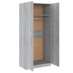 Berkfield Home Wardrobe Grey Sonoma 90x50x200 cm Engineered Wood - Size: 90 x 50 x 200 cm - thumbnail 5