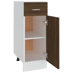 Berkfield Home Durable Drawer Bottom Cabinet Brown Oak 30x46x81.5 cm Engineered Wood - thumbnail 7