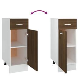 Berkfield Home Durable Drawer Bottom Cabinet Brown Oak 30x46x81.5 cm Engineered Wood - thumbnail 8