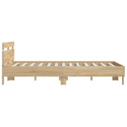 Berkfield Home Durable Bed Frame with LED without Mattress Sonoma Oak 140x200 cm in Light Brown - thumbnail 8