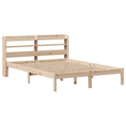 Berkfield Home Bed Frame without Mattress 150x200 cm King Size Solid Wood Pine in Brown - thumbnail 3