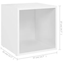 Berkfield Home TV Cabinets 2 pcs White 37x35x37 cm Engineered Wood - Size: 37 x 35 x 37 cm - thumbnail 9