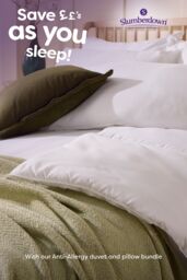 Slumberdown 4 Pack Anti Allergy Medium Support Back Sleeper Pillows in White - thumbnail 5
