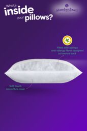 Slumberdown 4 Pack Anti Allergy Medium Support Back Sleeper Pillows in White - thumbnail 3