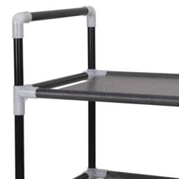 Berkfield Home Shoe Rack with 8 Shelves Metal & Non-woven Fabric Black - thumbnail 5
