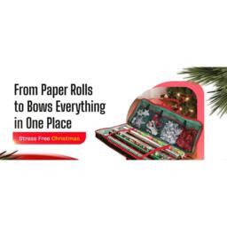 KORVIXA Christmas Xmas Wrapping Paper Storage Bag in Green - Size: 100 cm x 60 cm - thumbnail 5