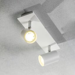 CGC Lighting 'Veneto' White Double GU10 Ceiling Spotlight Two Head Adjustable Bar Light - thumbnail 4
