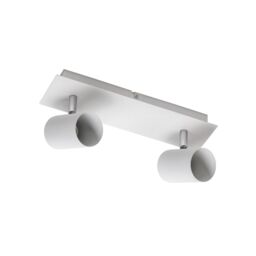 CGC Lighting 'Veneto' White Double GU10 Ceiling Spotlight Two Head Adjustable Bar Light - thumbnail 2