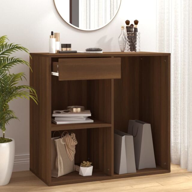 Berkfield Home Cosmetic Cabinet Brown Oak 80x40x75 cm Engineered Wood - Size: 80 x 40 x 75 cm - image 1