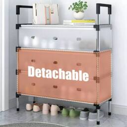 VOGREX 6 Tier Cabinet Storage Organiser Shoe Rack Stand Holder in Silver - thumbnail 4