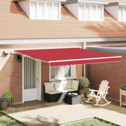 Berkfield Home Manual Retractable Awning with LED Red 400x300 cm - thumbnail 2