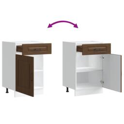 Berkfield Home Kitchen Base Cabinet Kalmar Brown Oak Engineered Wood - thumbnail 9