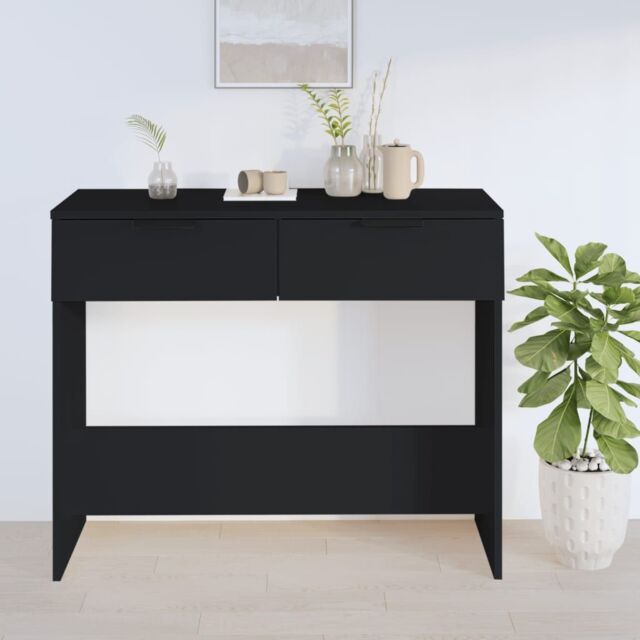 Berkfield Home Console Table Black 90x36x75 cm Engineered Wood - Size: 90 x 36 x 75 cm - image 1