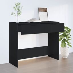 Berkfield Home Console Table Black 90x36x75 cm Engineered Wood - Size: 90 x 36 x 75 cm - thumbnail 3