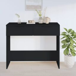 Berkfield Home Console Table Black 90x36x75 cm Engineered Wood - Size: 90 x 36 x 75 cm - thumbnail 1