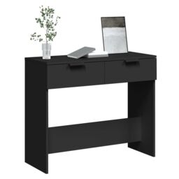Berkfield Home Console Table Black 90x36x75 cm Engineered Wood - Size: 90 x 36 x 75 cm - thumbnail 4