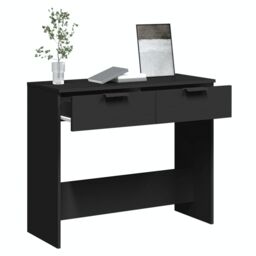 Berkfield Home Console Table Black 90x36x75 cm Engineered Wood - Size: 90 x 36 x 75 cm - thumbnail 5