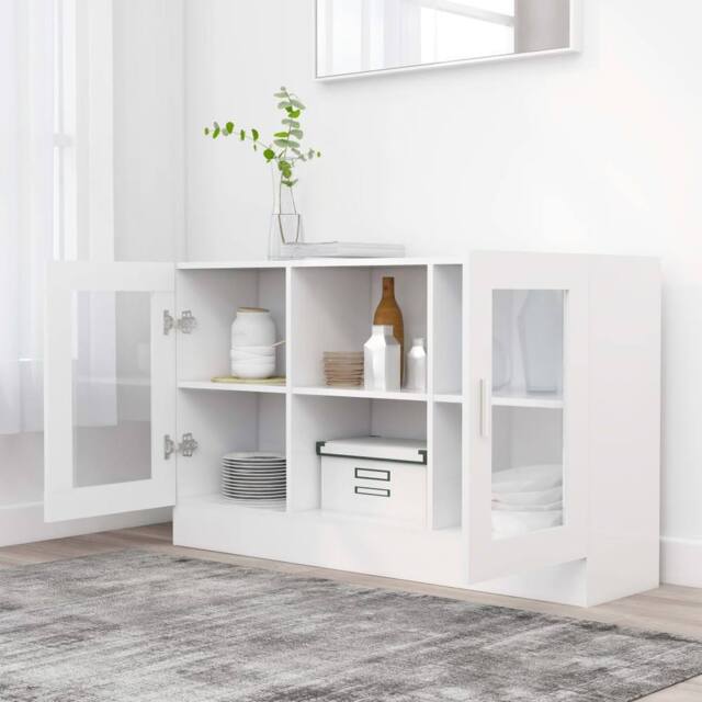 Berkfield Home Vitrine Cabinet White 120x30.5x70 cm Engineered Wood - image 1