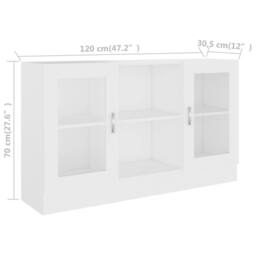 Berkfield Home Vitrine Cabinet White 120x30.5x70 cm Engineered Wood - thumbnail 8