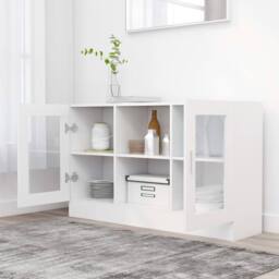 Berkfield Home Vitrine Cabinet White 120x30.5x70 cm Engineered Wood - thumbnail 1