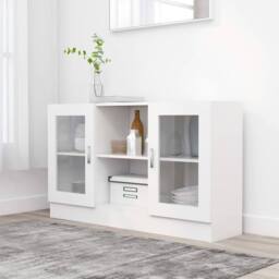 Berkfield Home Vitrine Cabinet White 120x30.5x70 cm Engineered Wood - thumbnail 2