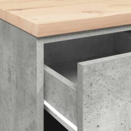 Berkfield Home Garage Storage Cabinet Concrete Grey 40x51x85 cm Solid Wood Pine - Size: 40 x 51 x 85 cm - thumbnail 9