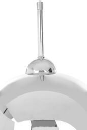Orsina Chrome Pendant Light With White Inner Shade, Dome Lighting For Kitchens, Modern Metallic Ceiling Drop Lamp in Silver - thumbnail 4