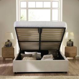 Cheshire Opal Beige Upholstered Ottoman Storage Bed - King (150cm) - thumbnail 4