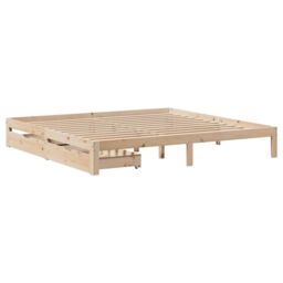 Berkfield Home Bed Frame with Drawers without Mattress 180x200 cm Super King in Brown - thumbnail 3