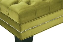 Orsina Durable Moss Velvet Footstool, Plush Velvet Soft Footstool, Button Tufted Large Upholstered Footstool in Green - thumbnail 4