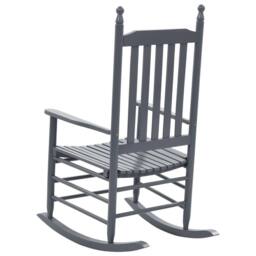 Berkfield Home Rocking Chair with Curved Seat Grey Poplar Wood - thumbnail 4