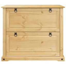 Berkfield Home Shoe Cabinet Corona 99x32x85 cm Solid Wood Pine in Brown - Size: 99 x 32 x 85 cm - thumbnail 4