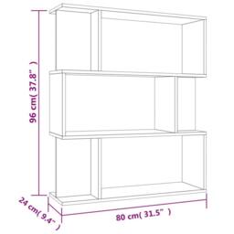 Berkfield Home Classic Book Cabinet/Room Divider Concrete Grey 80x24x96 cm Engin - Size: 80 x 24 x 96 cm - thumbnail 8