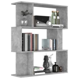 Berkfield Home Classic Book Cabinet/Room Divider Concrete Grey 80x24x96 cm Engin - Size: 80 x 24 x 96 cm - thumbnail 4