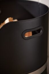 Dibor Contemporary Matte Black Fireplace Coal, Log Storage & Kindling Bucket Basket - thumbnail 4