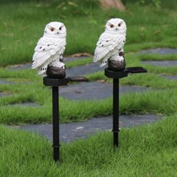 Leaper White Owl LED Solar Outdoor Landscape Garden Decoration Light - thumbnail 1