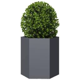 Berkfield Home Durable Garden Planter Anthracite Hexagon 46x40x45 cm Steel in Charcoal - Size: 46 x 40 x 45 cm - thumbnail 1