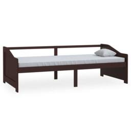 Berkfield Home Sturdy 3-Seater Day Bed Dark Brown Solid Pinewood 90x200 cm - thumbnail 3