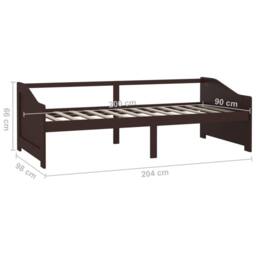 Berkfield Home Sturdy 3-Seater Day Bed Dark Brown Solid Pinewood 90x200 cm - thumbnail 8