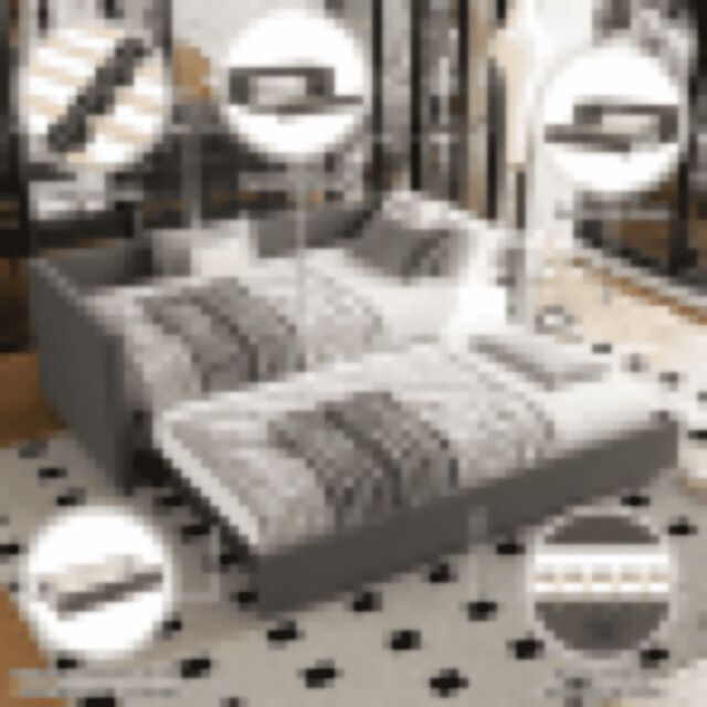Matteo Upholstered bed, 3FT single bed bottom with bed 90x190cm, can be joined into a double bed, daybed sofa bed in Grey - Size: Single Fitted - image 1